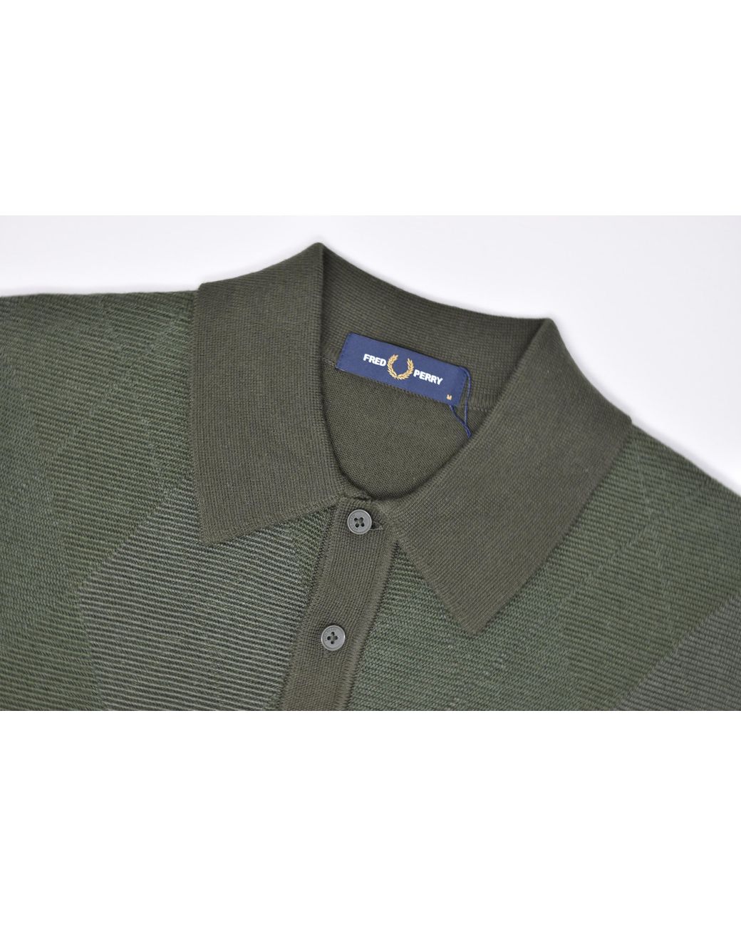 Fred Perry Wool Hunting Green Tonal Argyle Knitted Polo Shirt for Men | Lyst