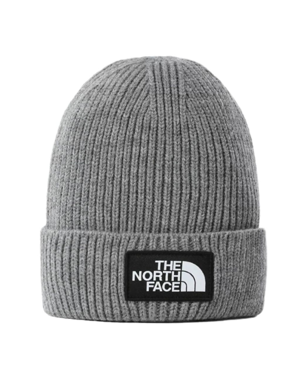 The North Face Synthetic Cappello Tnf Logo Box Cuffed Medium Grey Heather  in Gray | Lyst