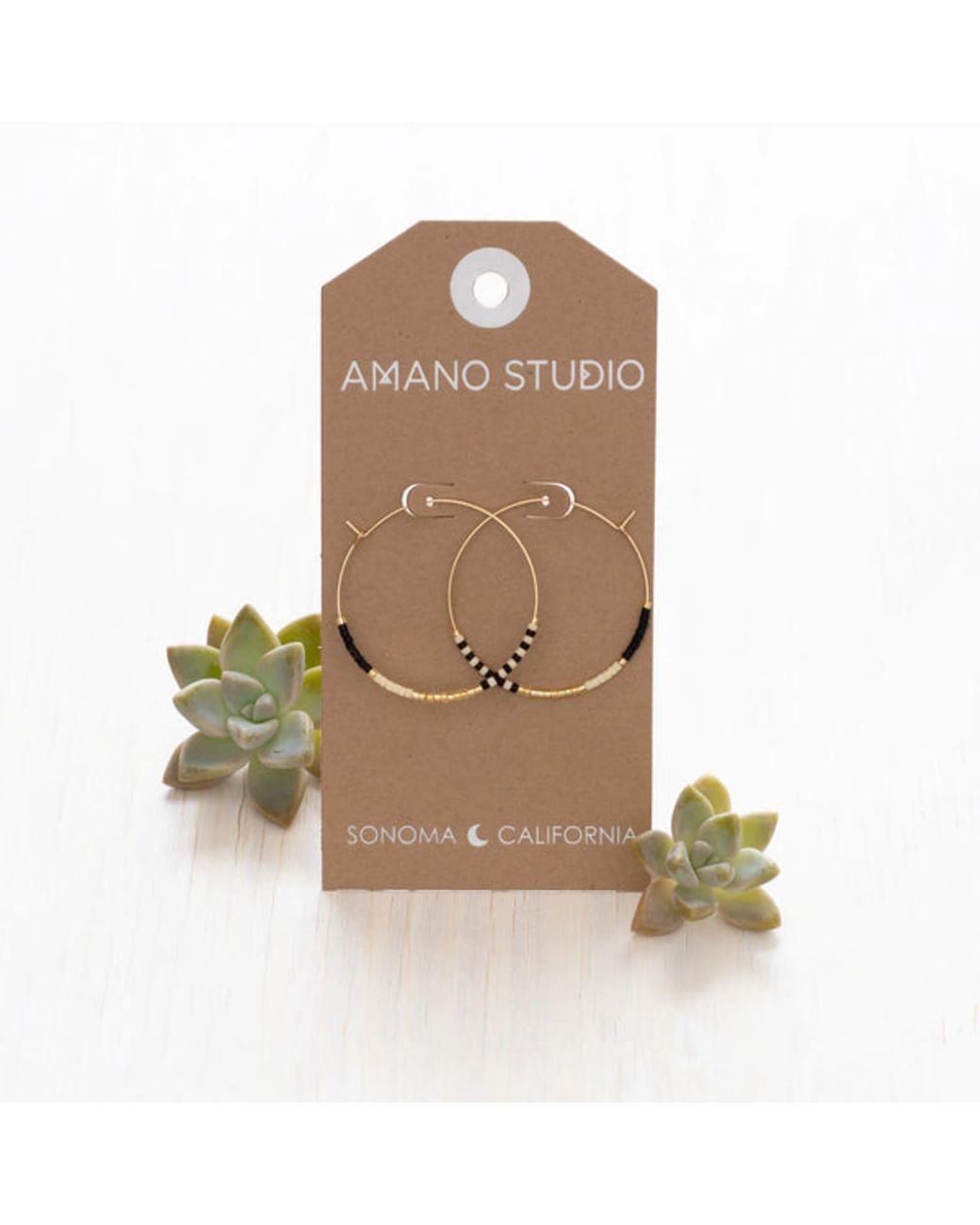 Amano Studio Japanese Seed Bead Hoops in Metallic
