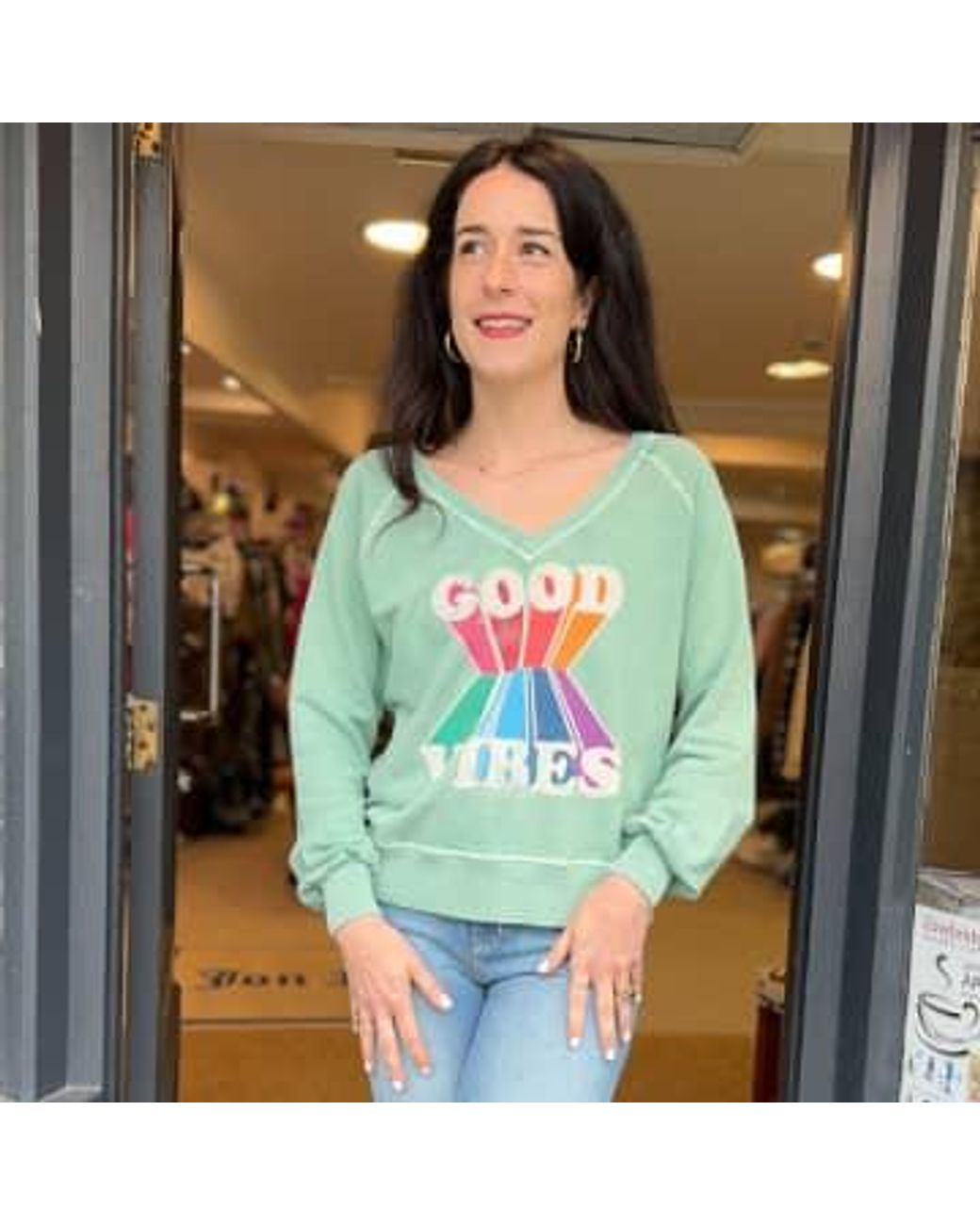 Leon Harper shiva Good Vibes Sweat Shirt S in Green Lyst