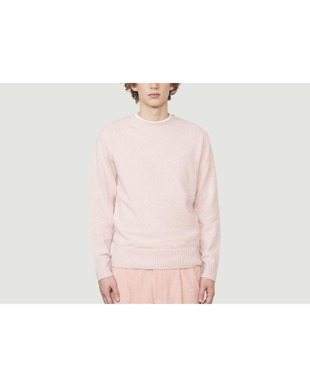 Officine Generale Seamless Cashmere Sweater in Pink for Men | Lyst