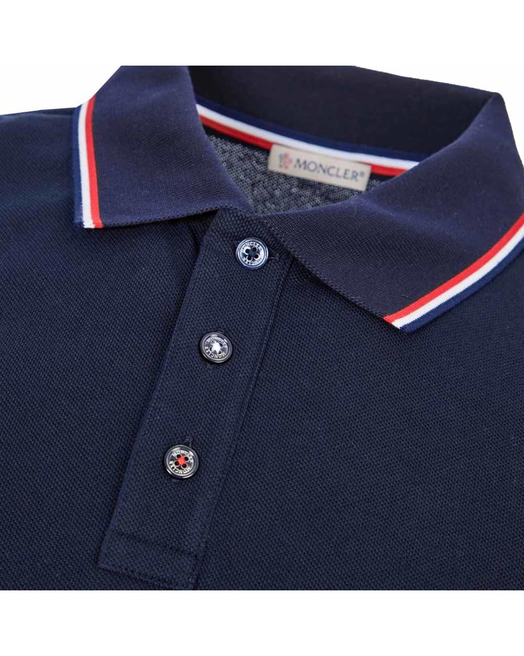 Moncler Navy Polo Shirt in Blue for Men | Lyst