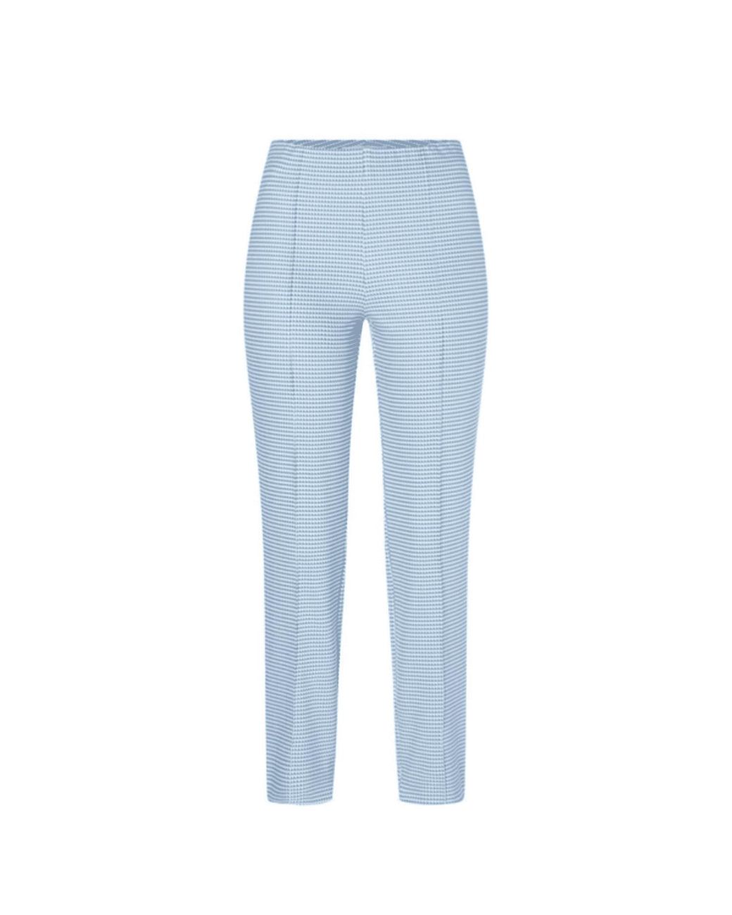 Mac Jeans Blue And White Dream Anna Summer Pull On Trousers | Lyst
