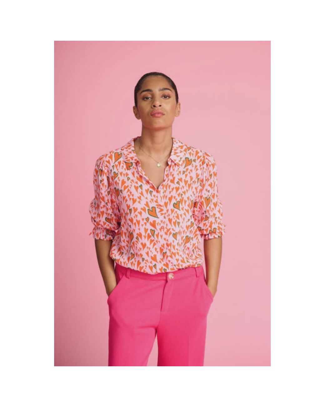 POM Amsterdam Heart To Heart Blouse in Pink | Lyst