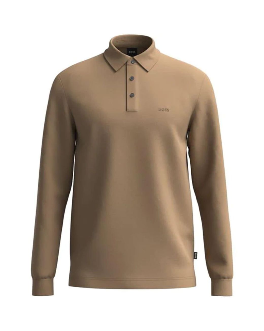 BOSS by HUGO BOSS Beige Pado 30 Long Sleeve Polo T-shirt in Brown | Lyst