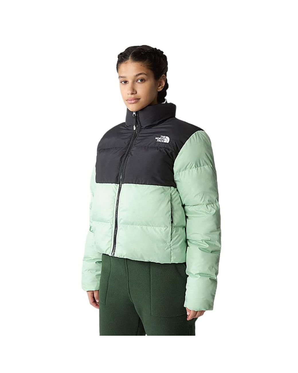 The North Face Giacca Cropped Saikuru Donna Misty Sage Black in Green | Lyst