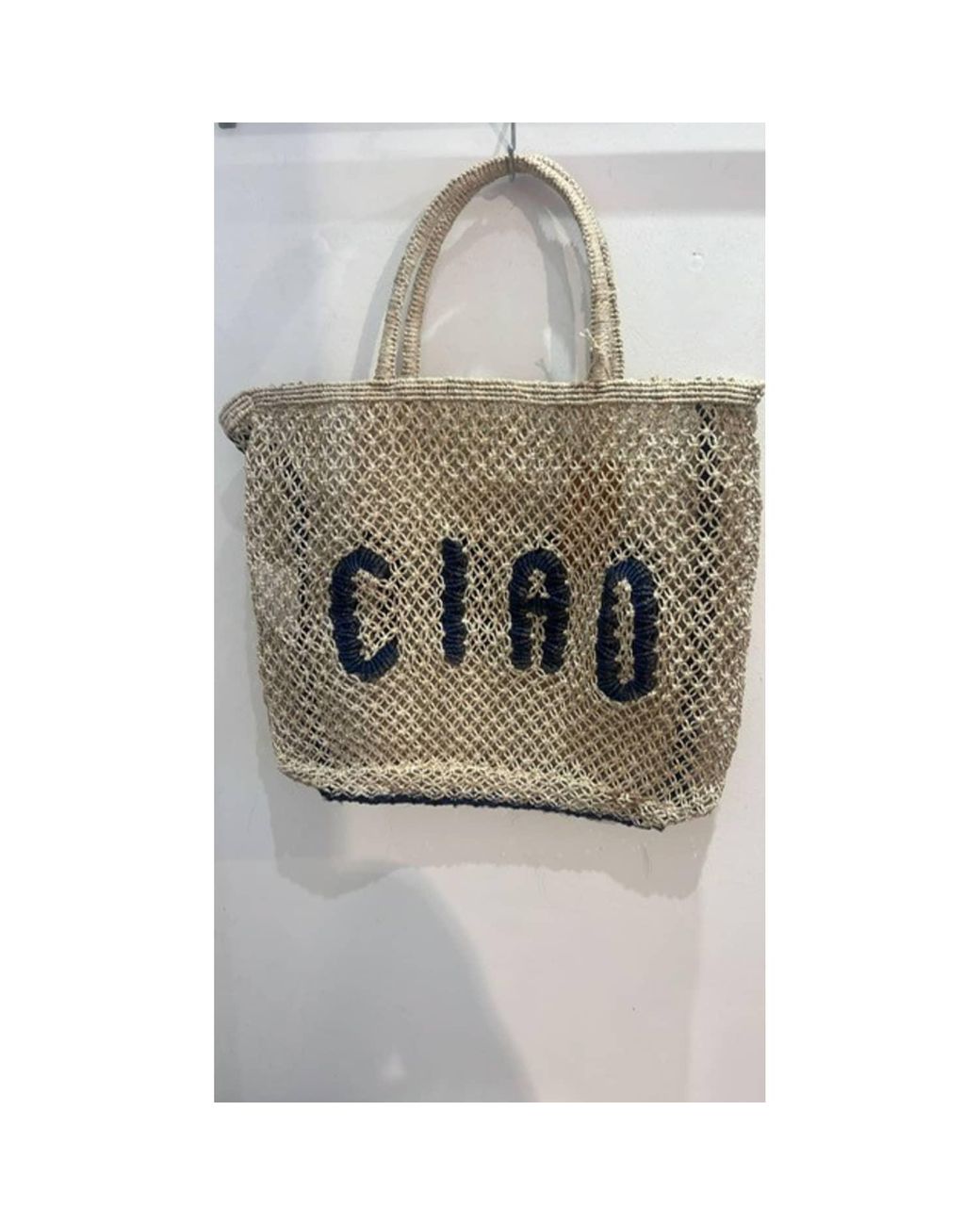 The Jacksons Large Ciao Jute Bag Natural/indigo Natural/indigo Lyst