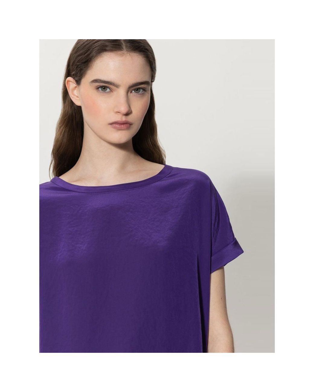 Luisa Cerano Blouse With T-shirt Back Deep Purple | Lyst
