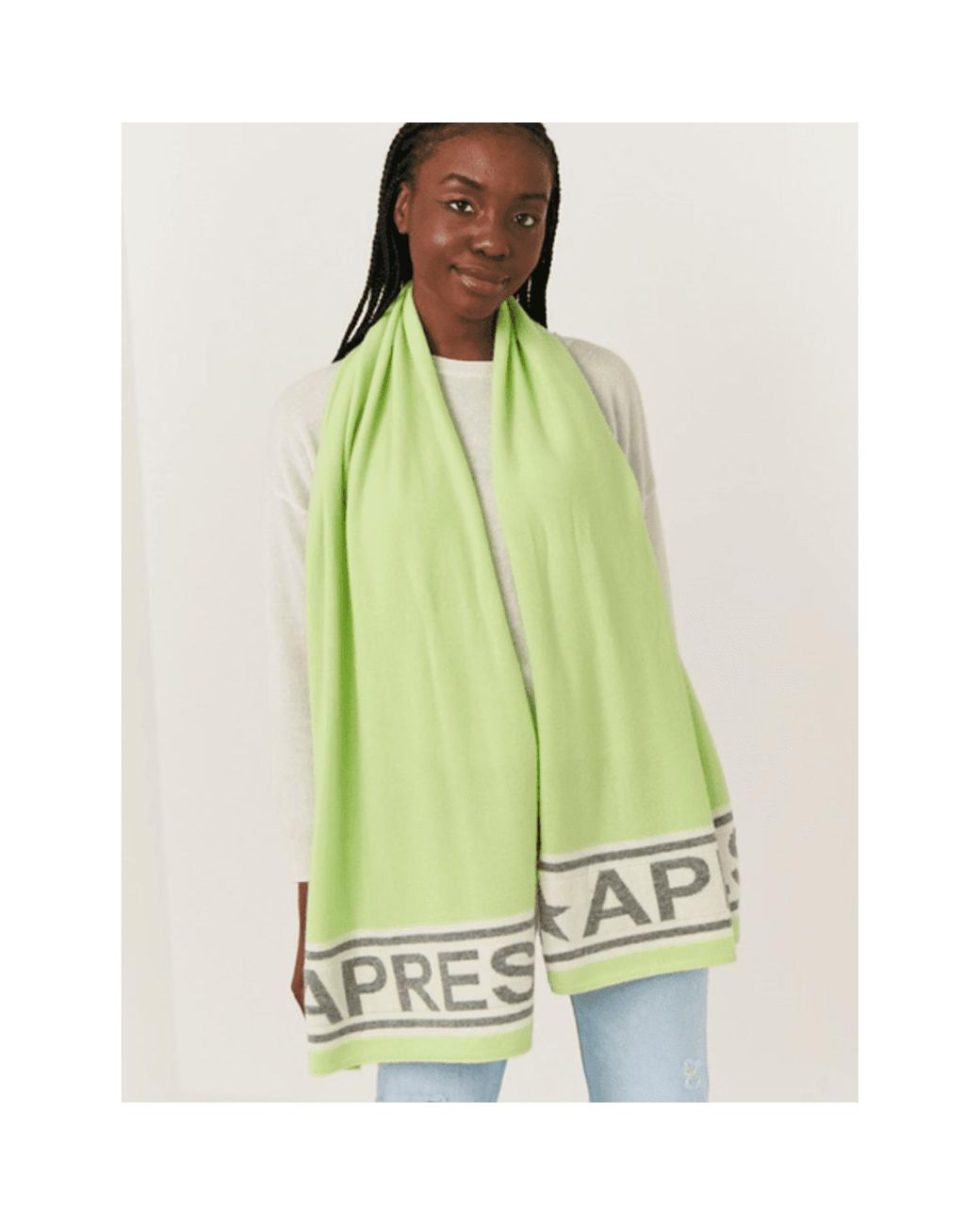 Brodie Cashmere T Apres Lime Green Scarf | Lyst