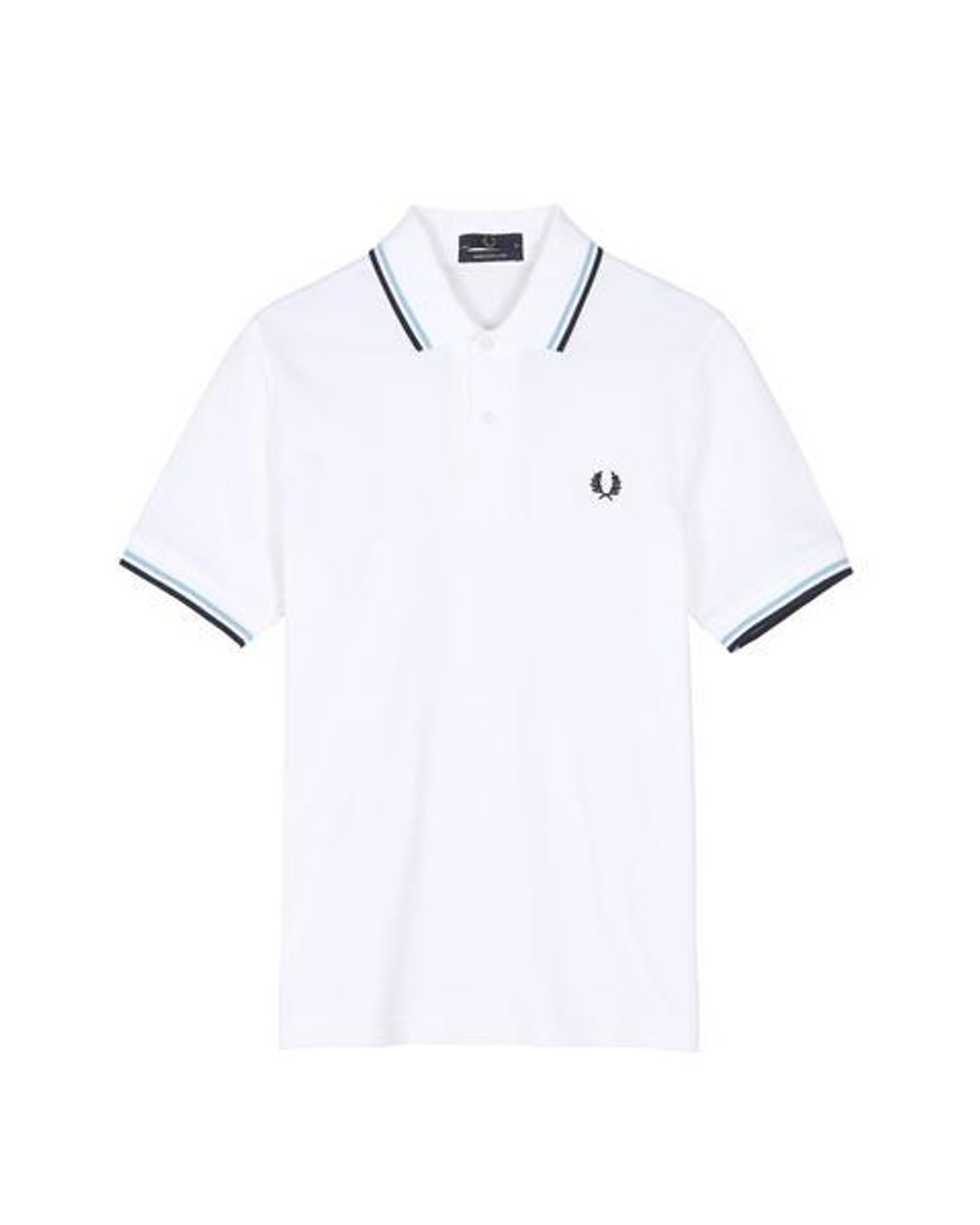 Men's White Ice Navy Fred Perry Twin Tipped M 12 Polo Shirt
