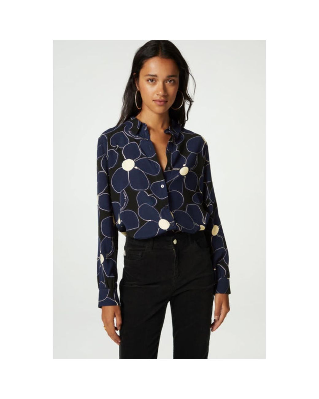 FABIENNE CHAPOT Navy Super Flower Lot Blouse in Blue | Lyst