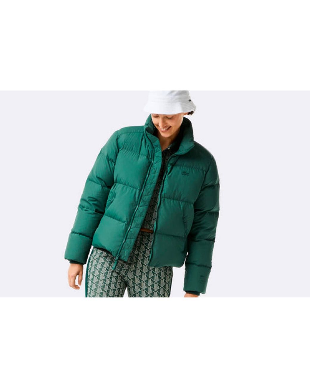 Lacoste Quilted Jacket Garden Green | Lyst