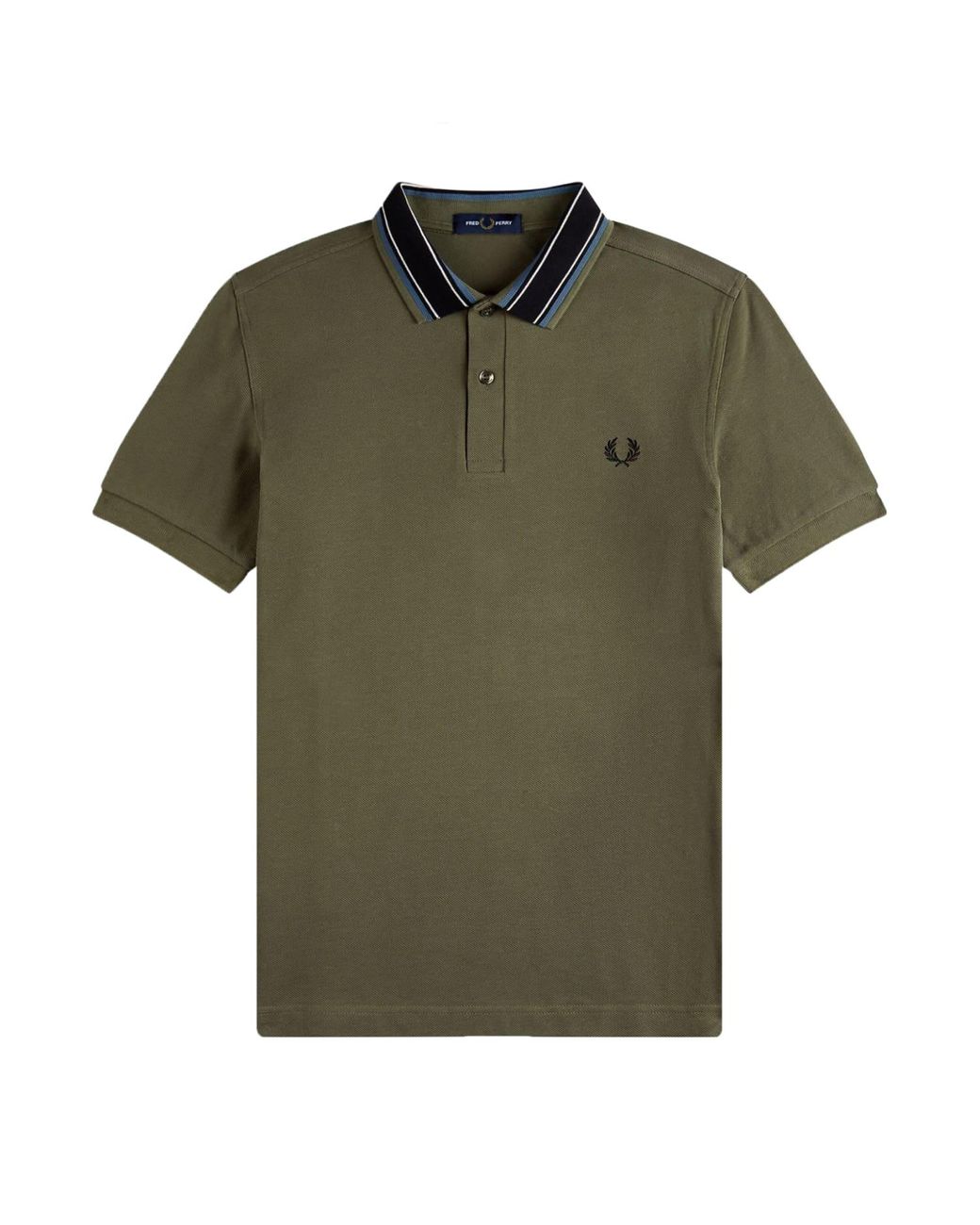 Fred Perry Medal Stripe Polo Shirt in Green for Men Lyst