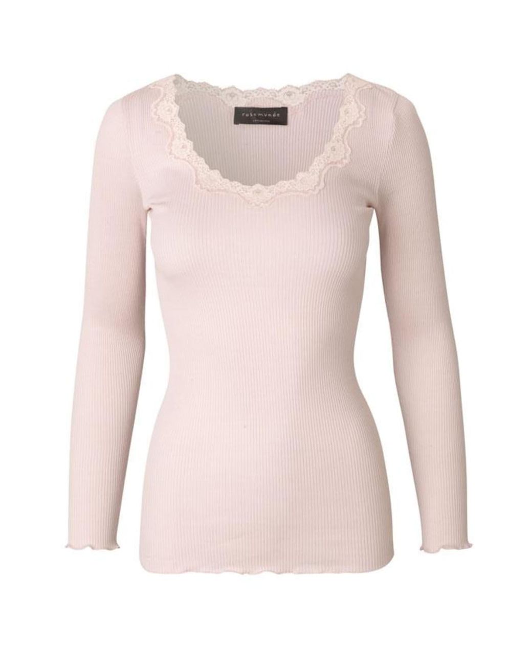Rosemunde Silk Top Long Sleeve W Lace Soft Rose in Pink | Lyst