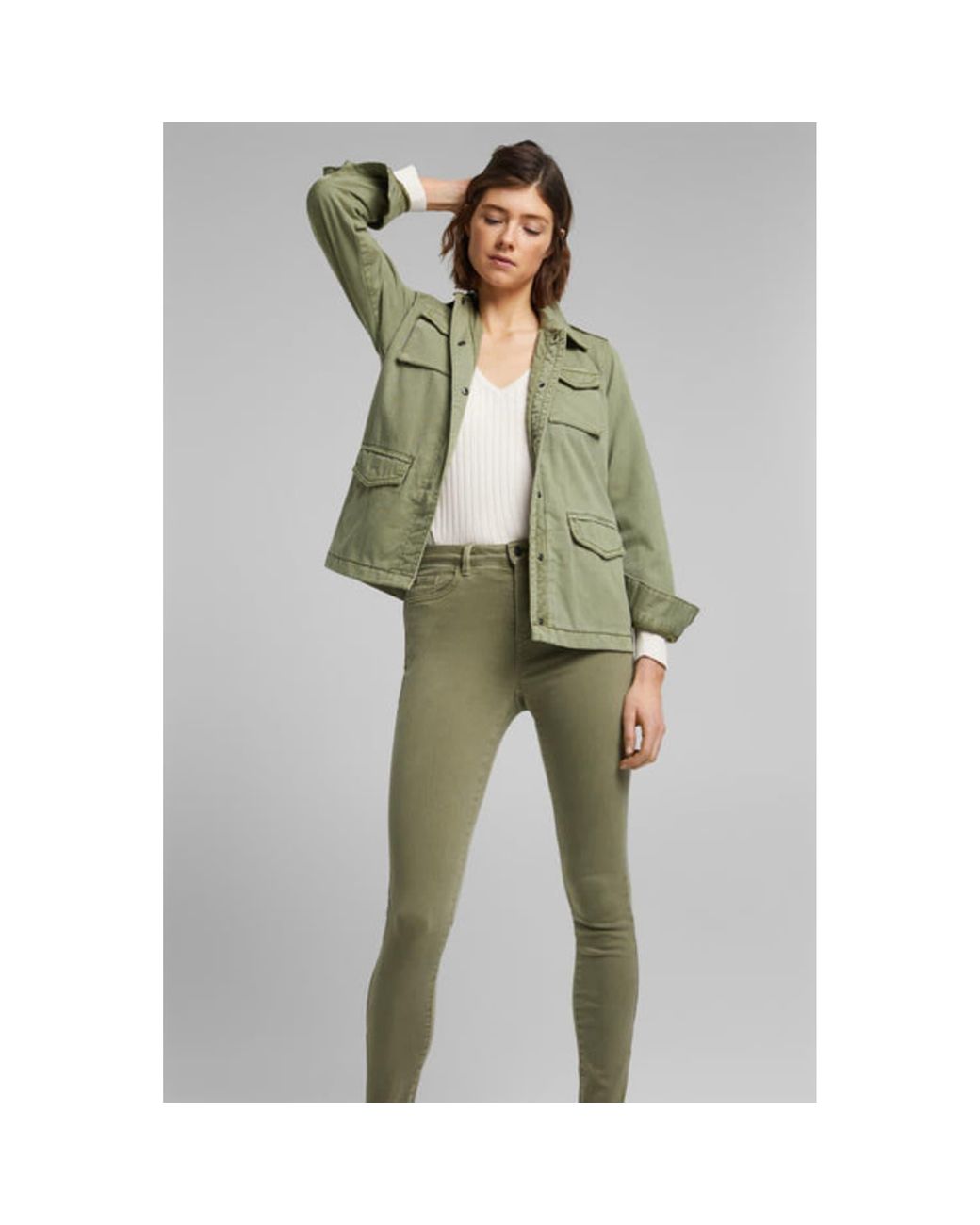 Esprit Green Cotton Jacket | Lyst