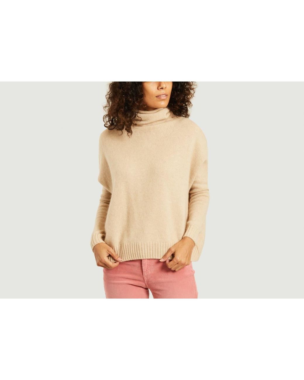 Kujten Light Beige Tila Cashmere Tunic Sweater | Lyst