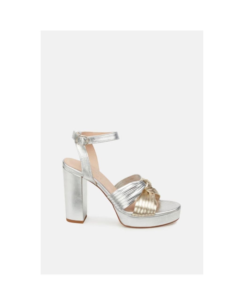 FABIENNE CHAPOT Nolita Knot Sandals Silver/gold in White | Lyst