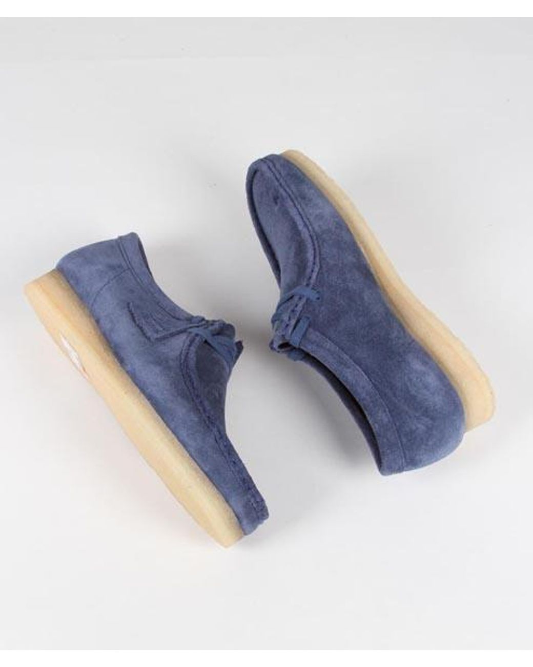 Clarks Night Blue Suede Wallabee Shoes for Men | Lyst