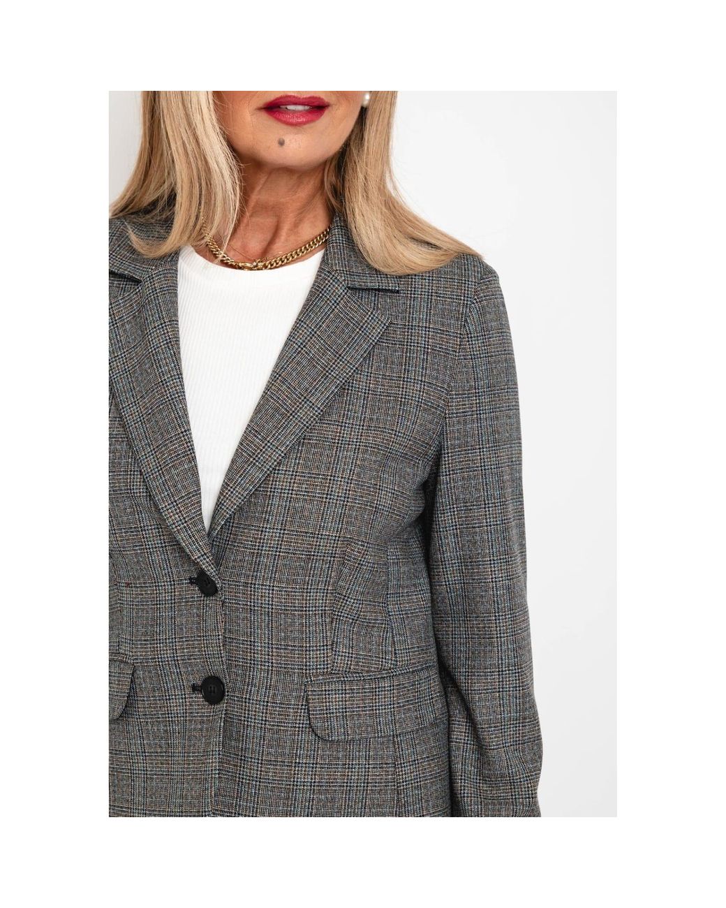 Grey check jacket clearance women's