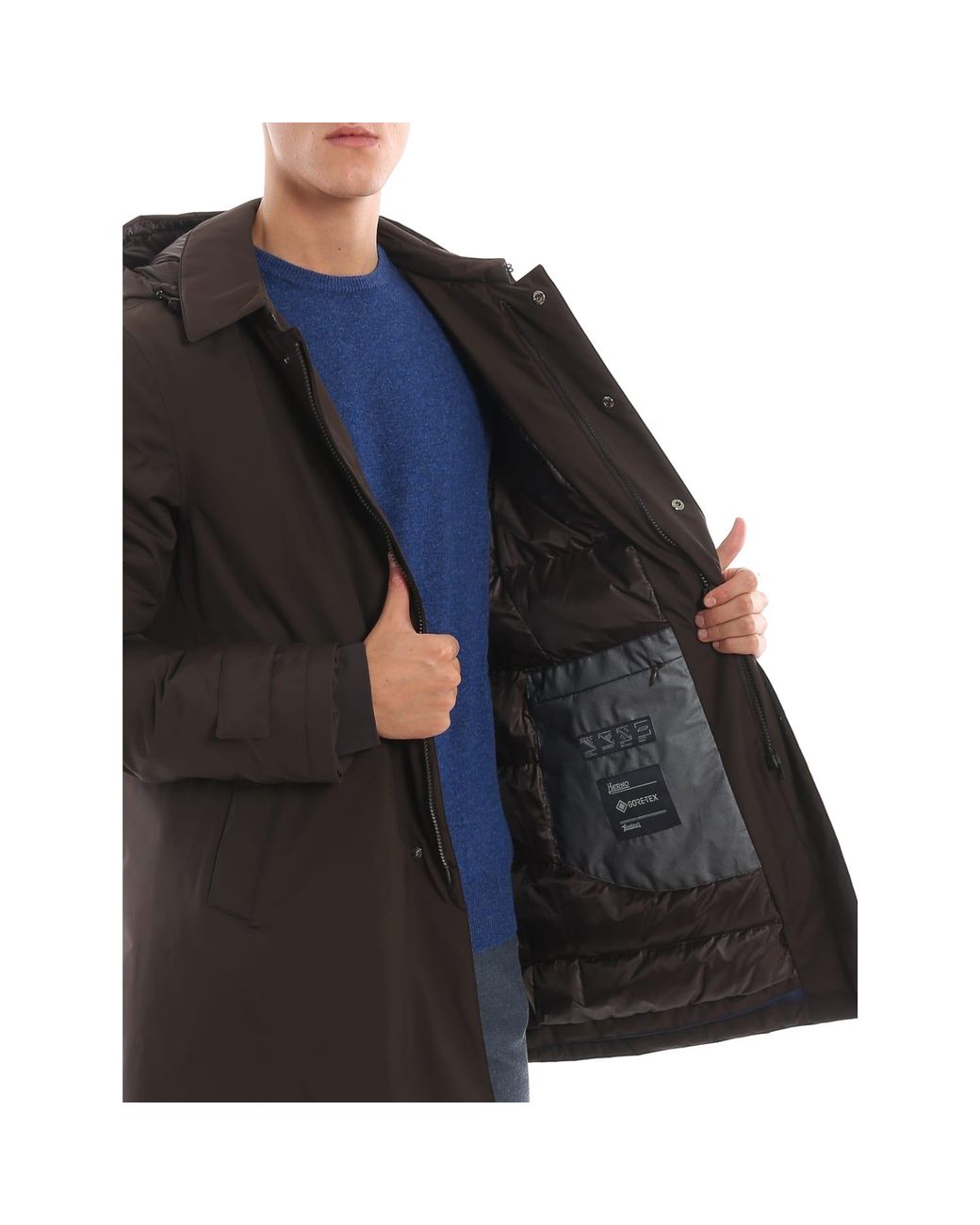 Herno Laminar 2 Layer Carcoat Brown for Men | Lyst