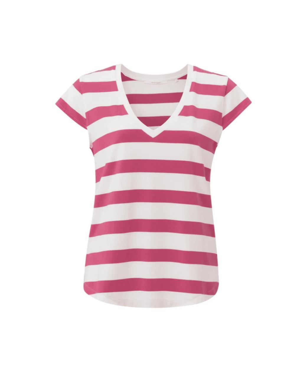 Yaya V-neck Party Pink Striped T-shirt | Lyst