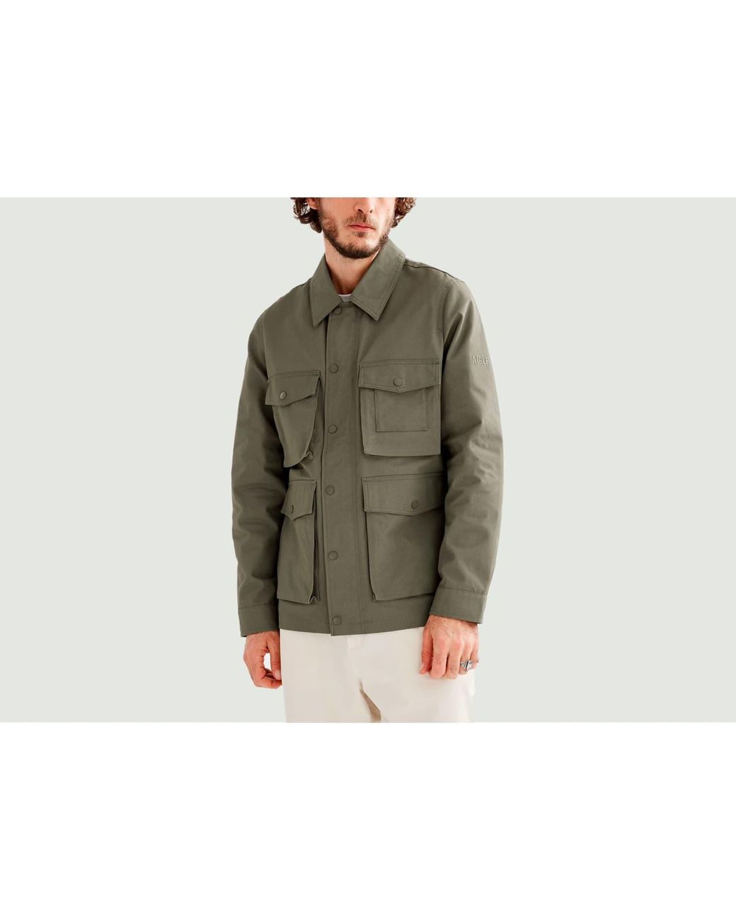 Aigle Short Coated Safari Jacket in Green for Men | Lyst