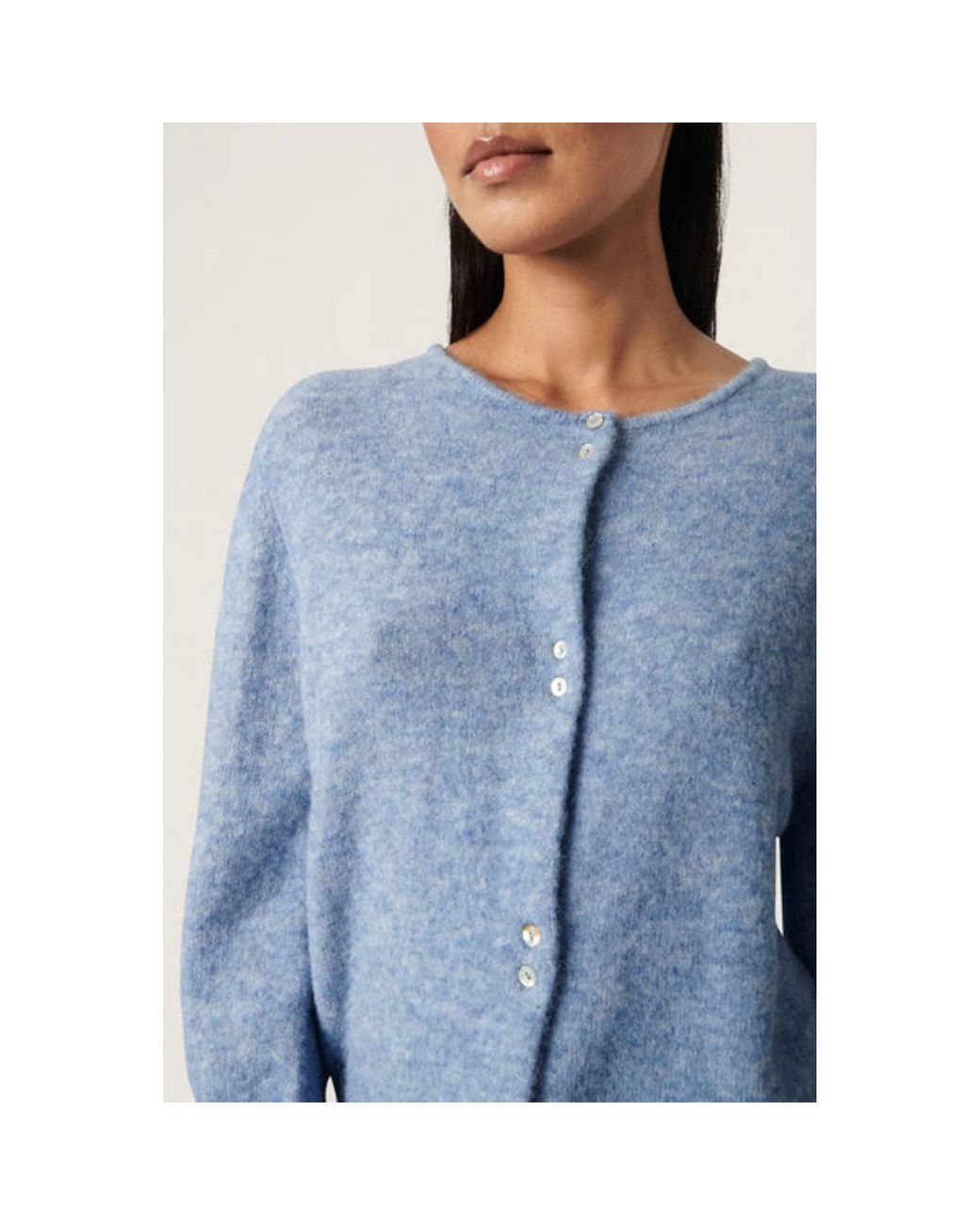 Soaked In Luxury Slanina Allure Melange Cardigan in Blue | Lyst