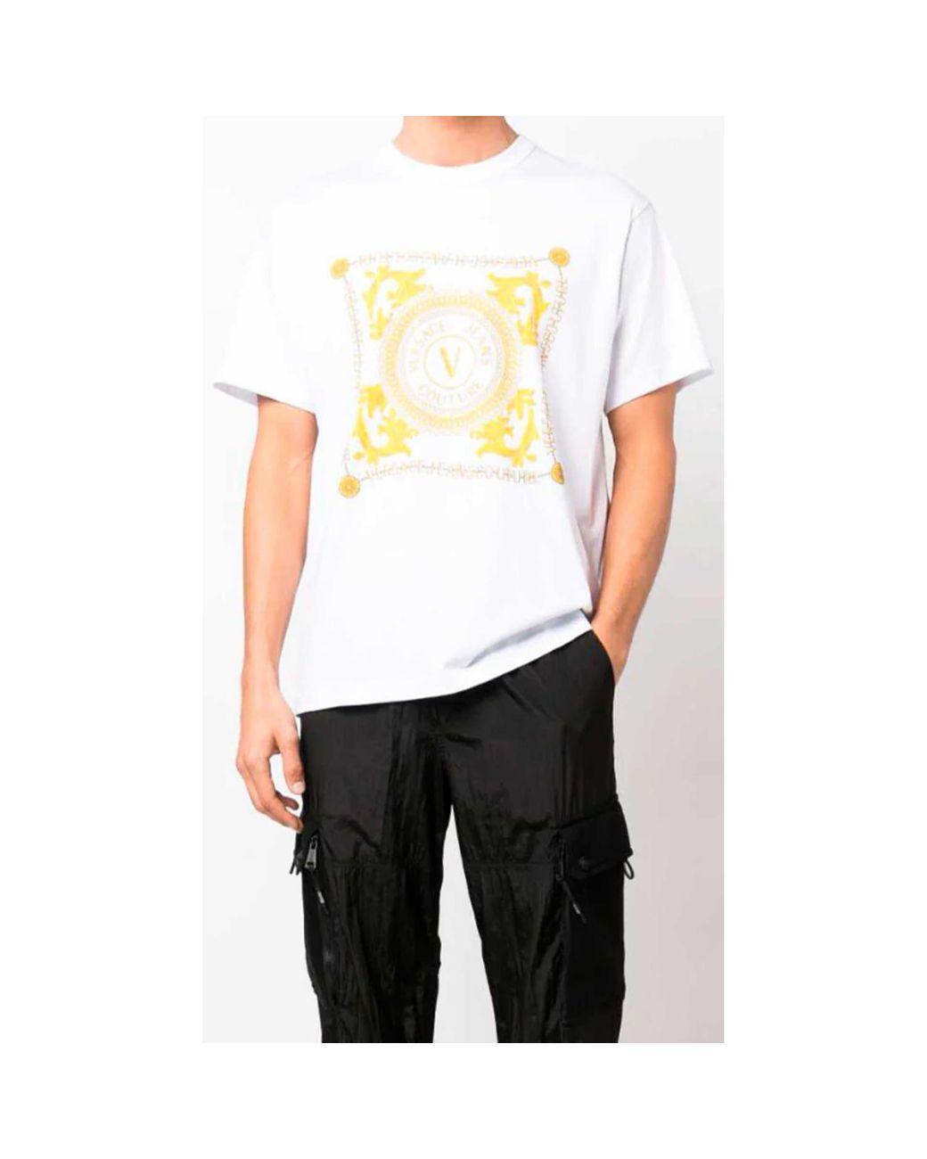 Versace Jeans Couture T shirt With Baroque Logo And Print in
