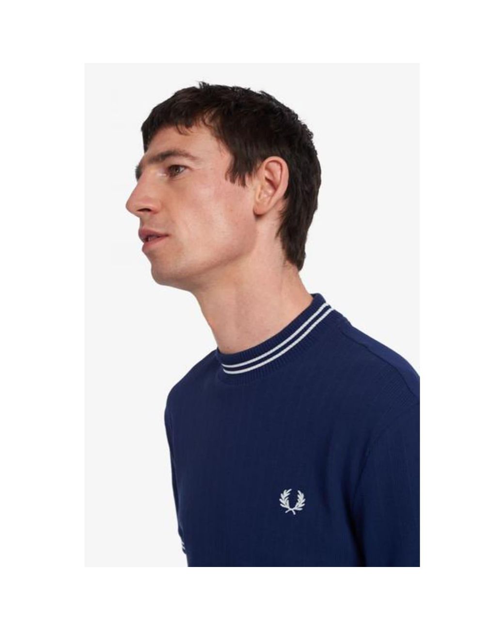 Fred Perry Crew Neck Pique T Shirt French Navy in Blue for Men | Lyst
