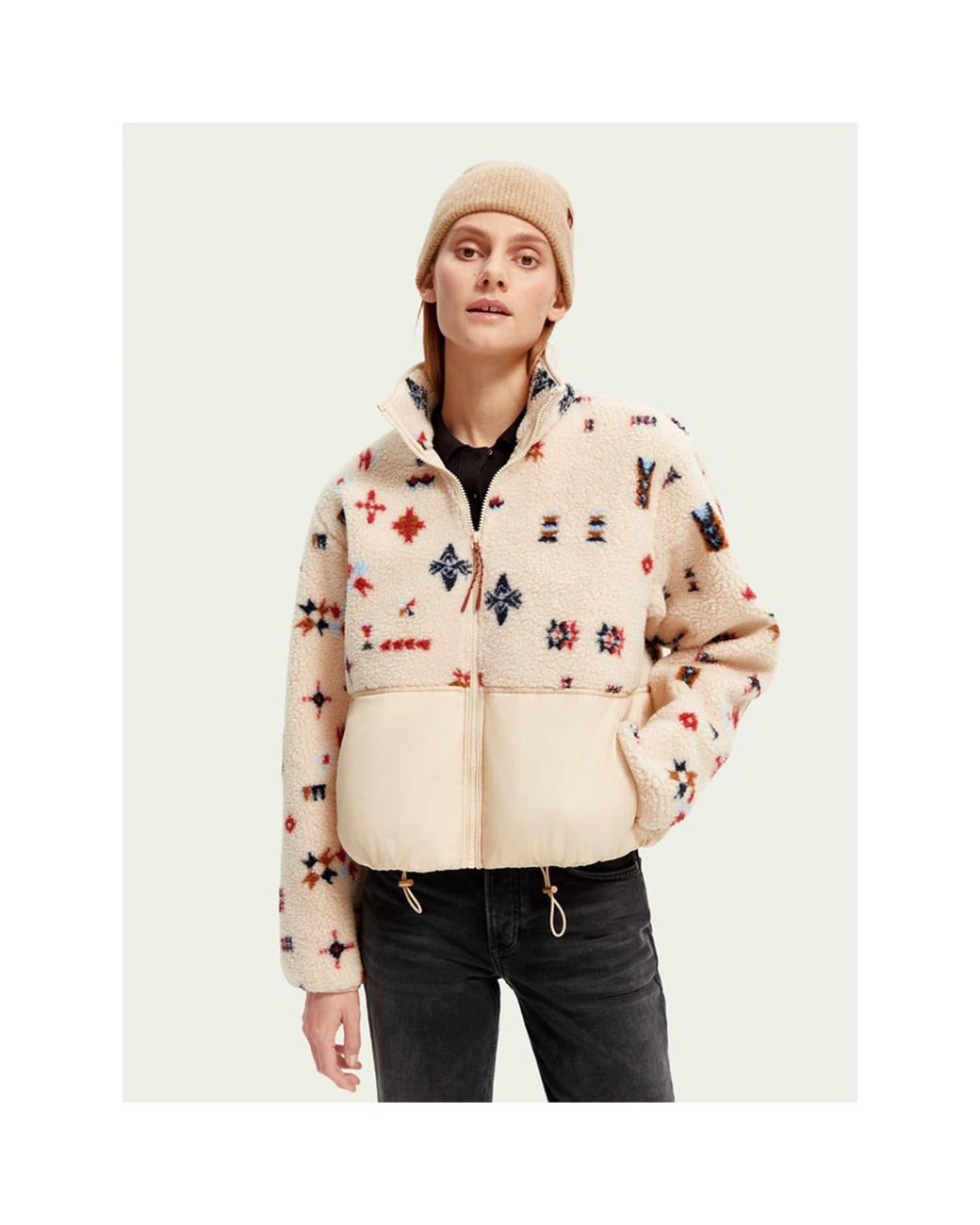 Scotch u0026 Soda Anorak Fleece in Pink | Lyst UK
