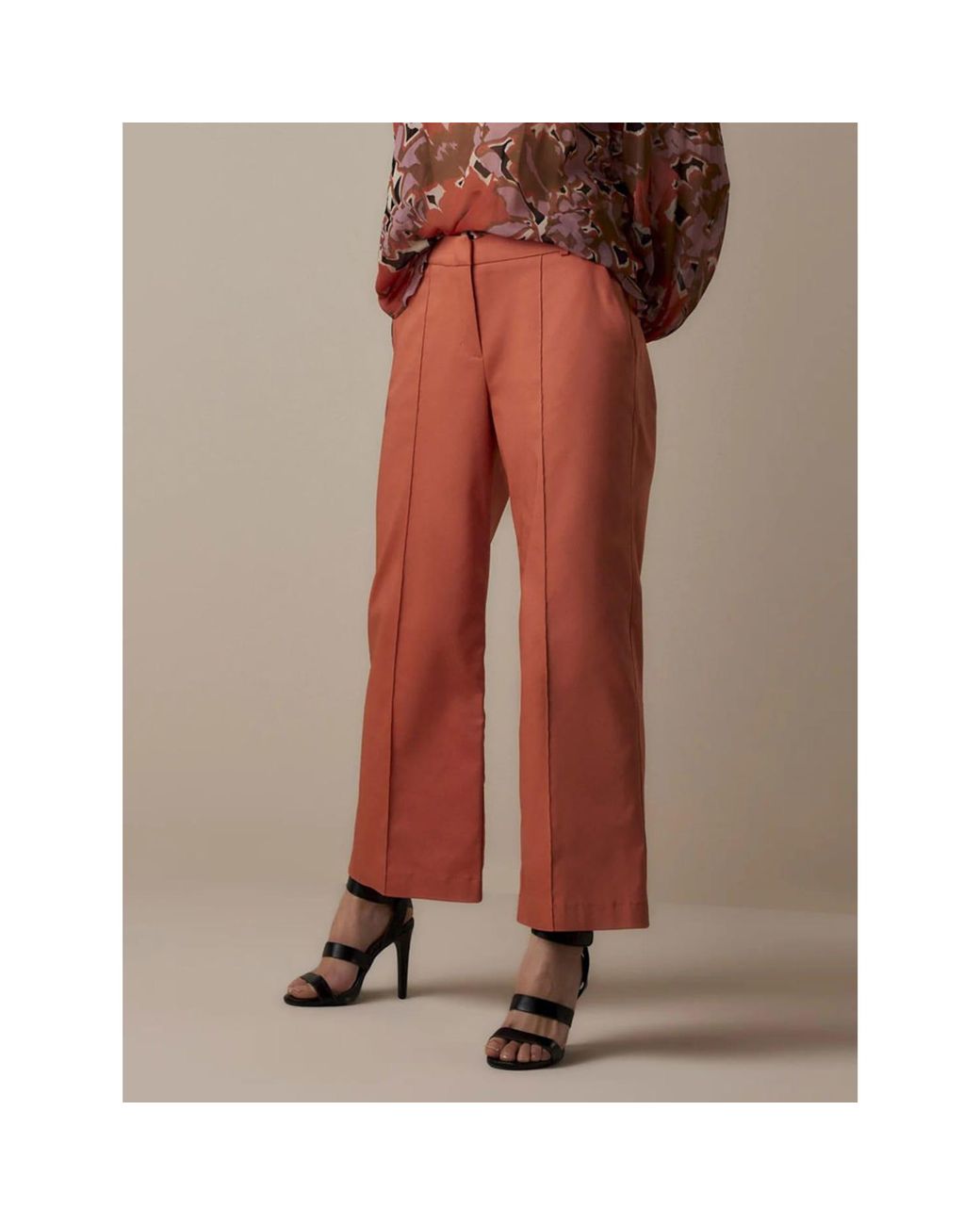 Summum Wide Leg Trousers Apricot in Brown | Lyst