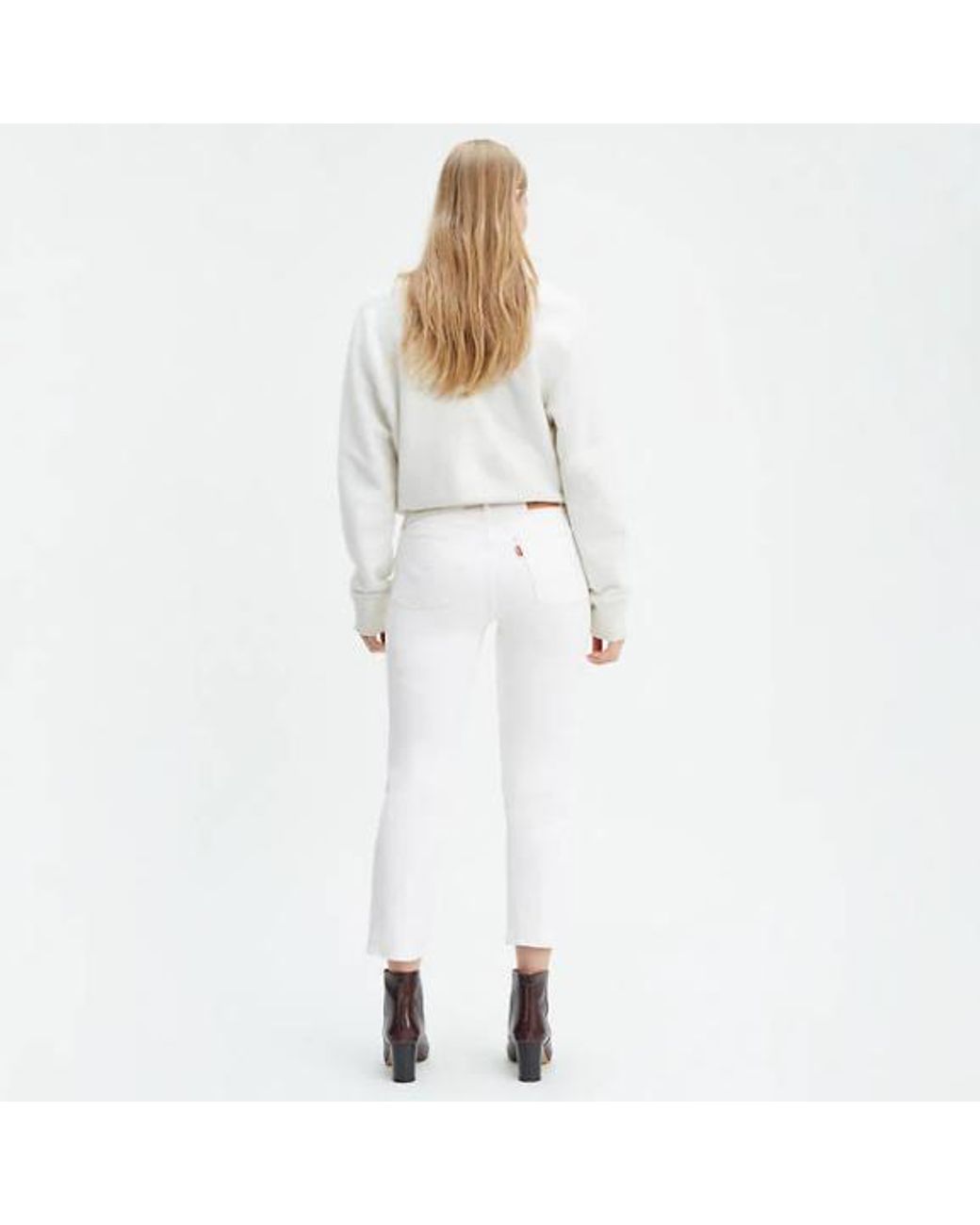Levi's In The Clouds 501 Crop Jeans in White | Lyst