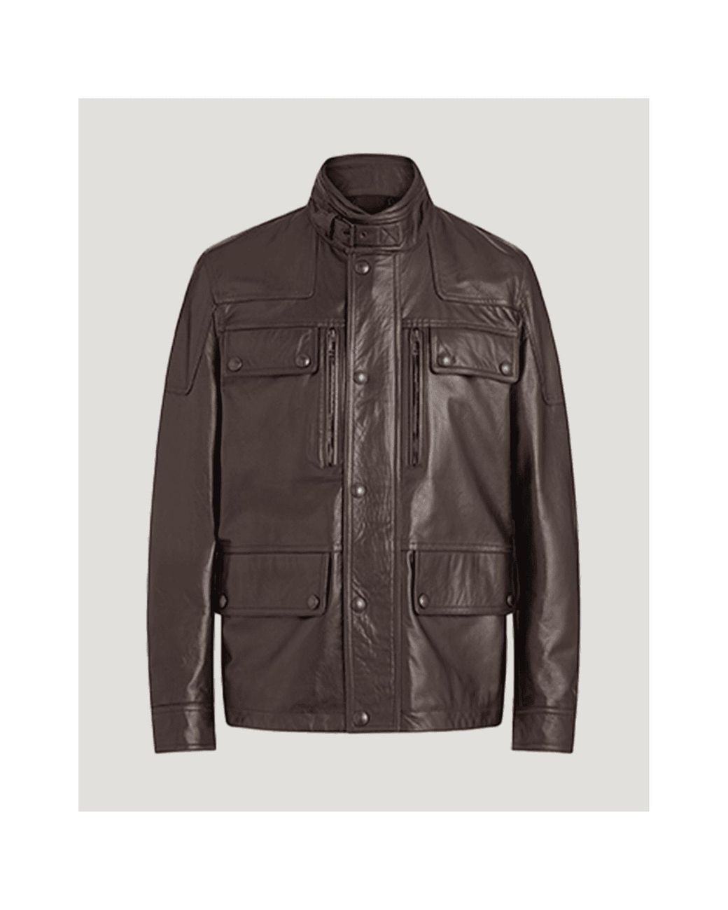 Belstaff Dark Brown Dene Leather Jacket for Men | Lyst
