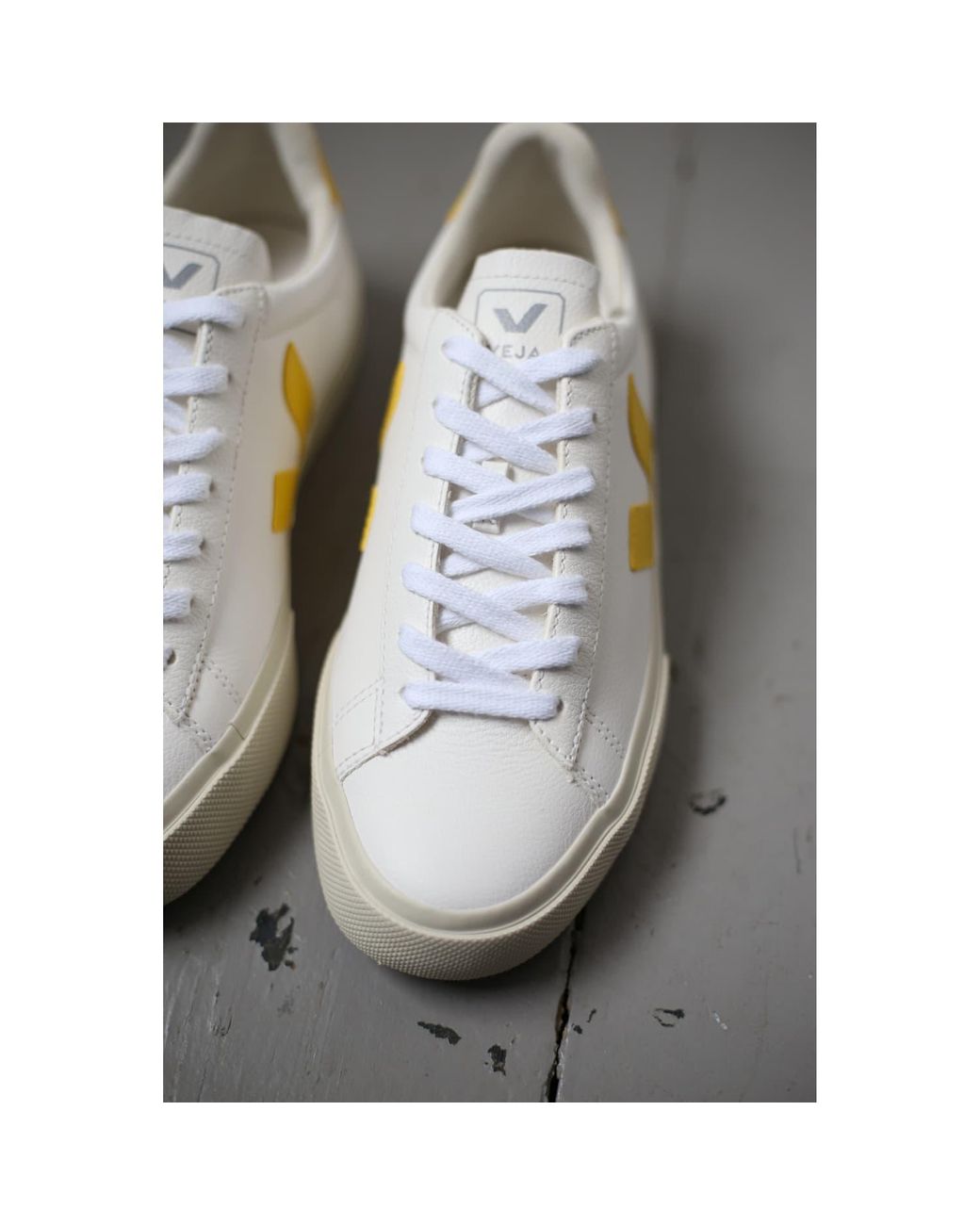 Veja Campo White & Yellow Leather Sneakers | Lyst