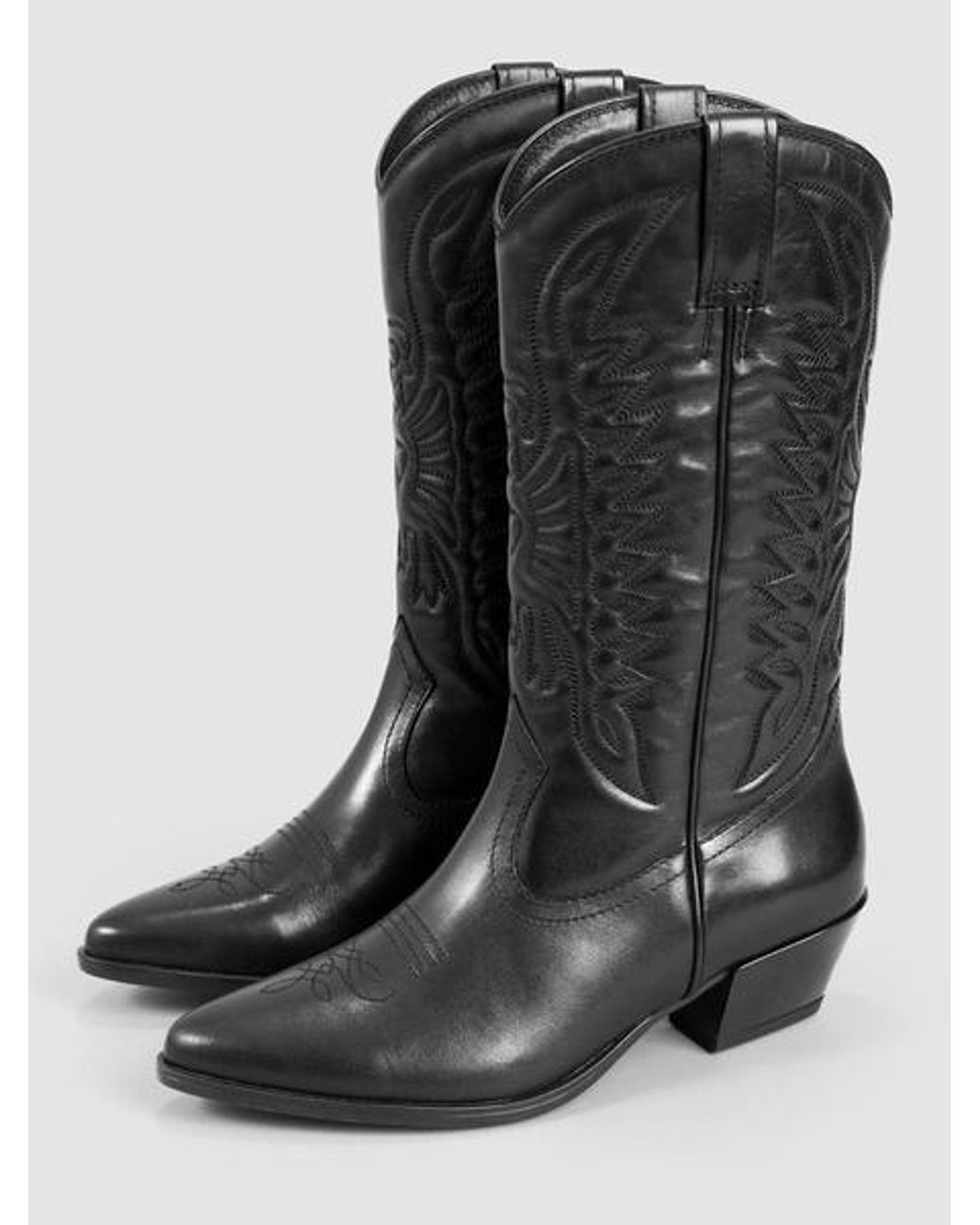 hoog Jabeth Wilson Sovjet Vagabond Shoemakers Emily Black Leather Cowboy Boots | Lyst