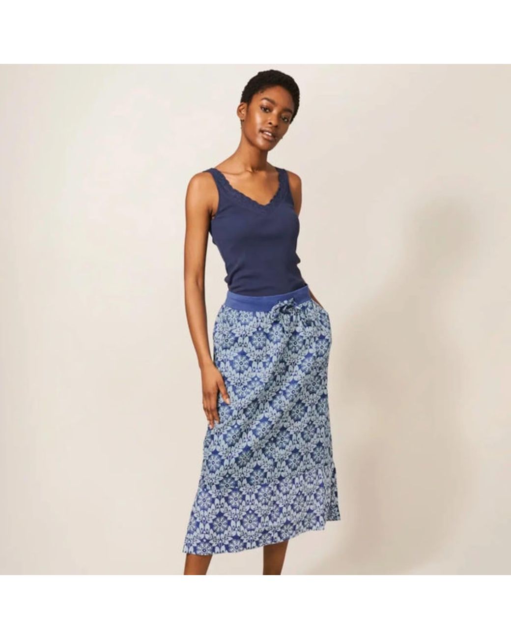 White Stuff Effie Linen Skirt in Blue | Lyst