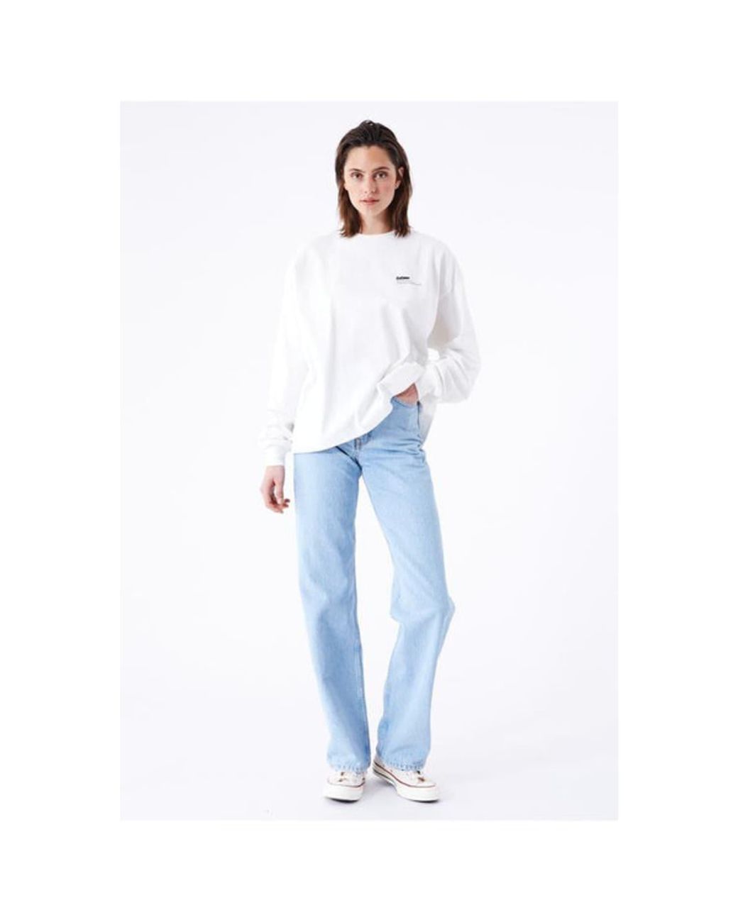 LILY WIDE LEG JEANS / OFF-WHITE / 100% COTTON
