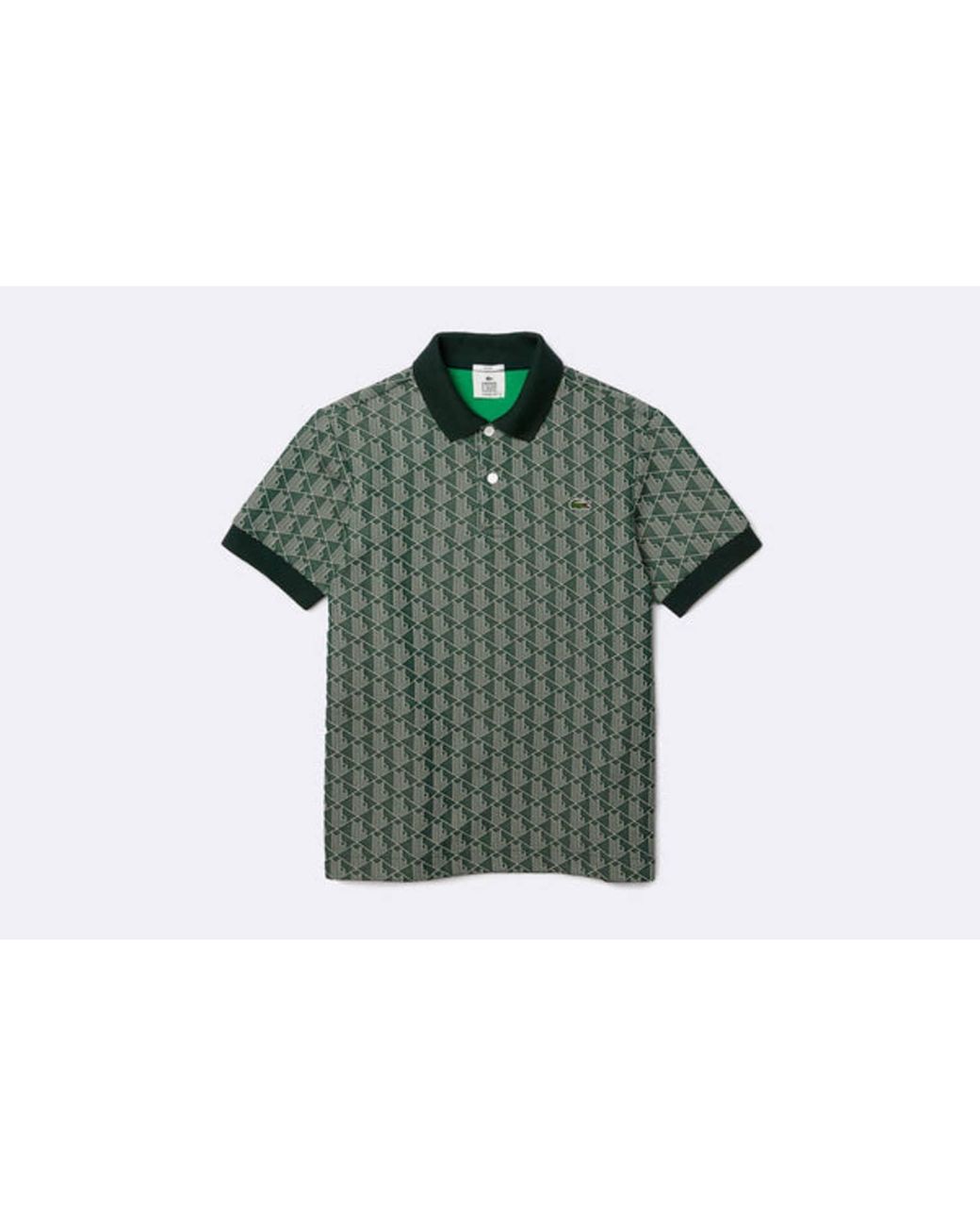 Lacoste Live Jacquard Monogram Unisex Polo in Green | Lyst