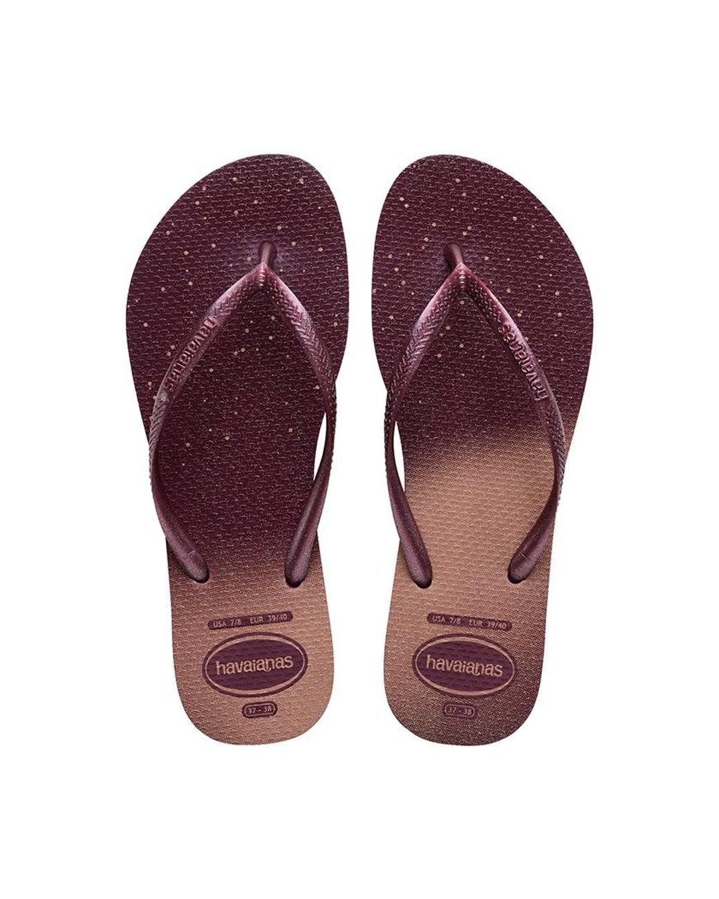 Red havaianas slim flip flops deals