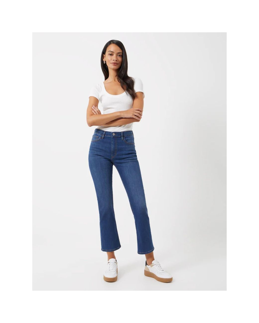 French Connection Conscious Denim Stretch Demi-boot Ankle Cut Jeans in Blue  | Lyst