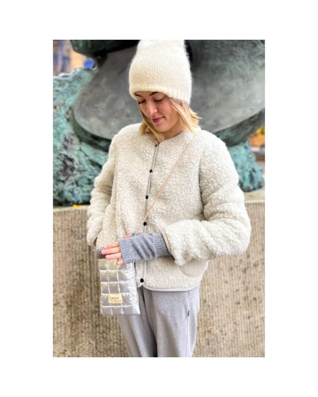 Light grey top wool jacket