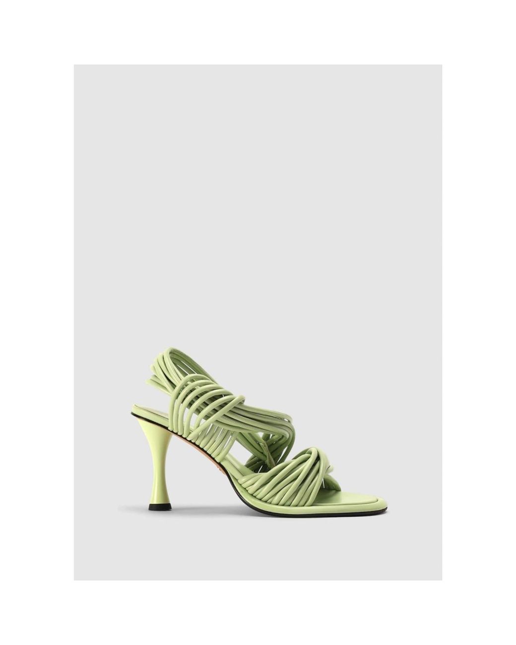 Proenza Schouler White Pipe Slingback Green Heels