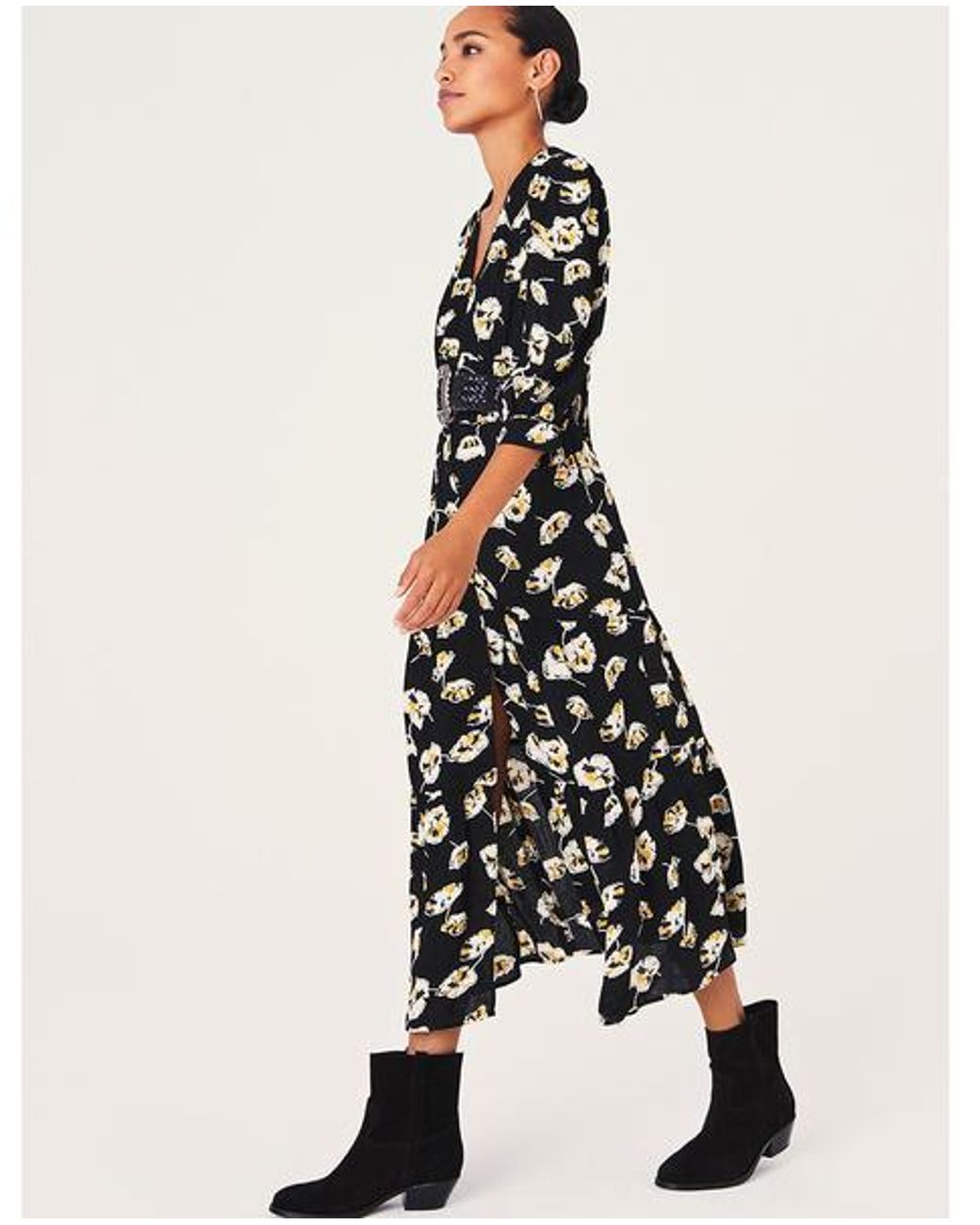 Robe à fleurs noire Ullia Ba&sh en coloris Noir | Lyst