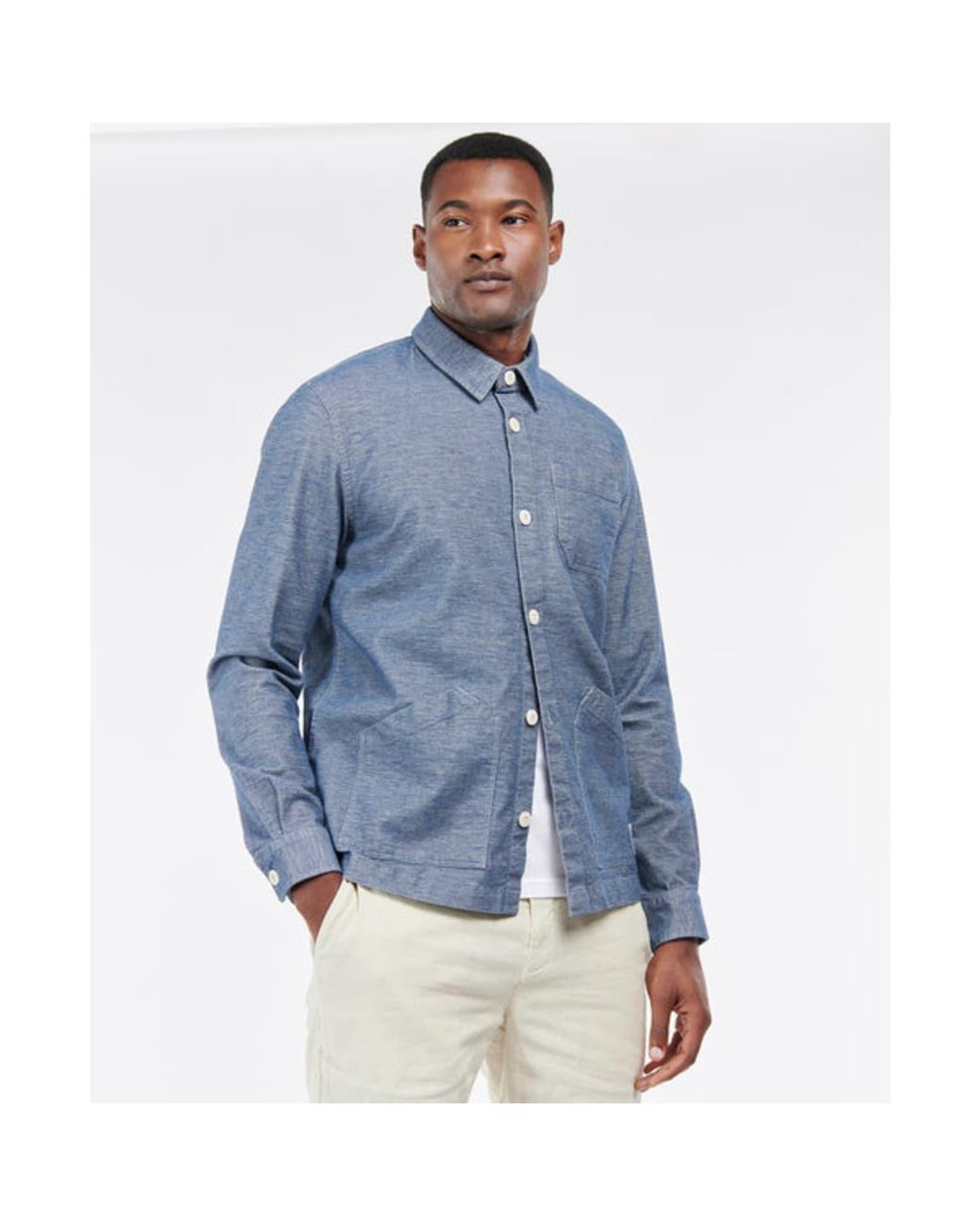 Barbour Navy Carew Overshirt in Blue for Men | Lyst