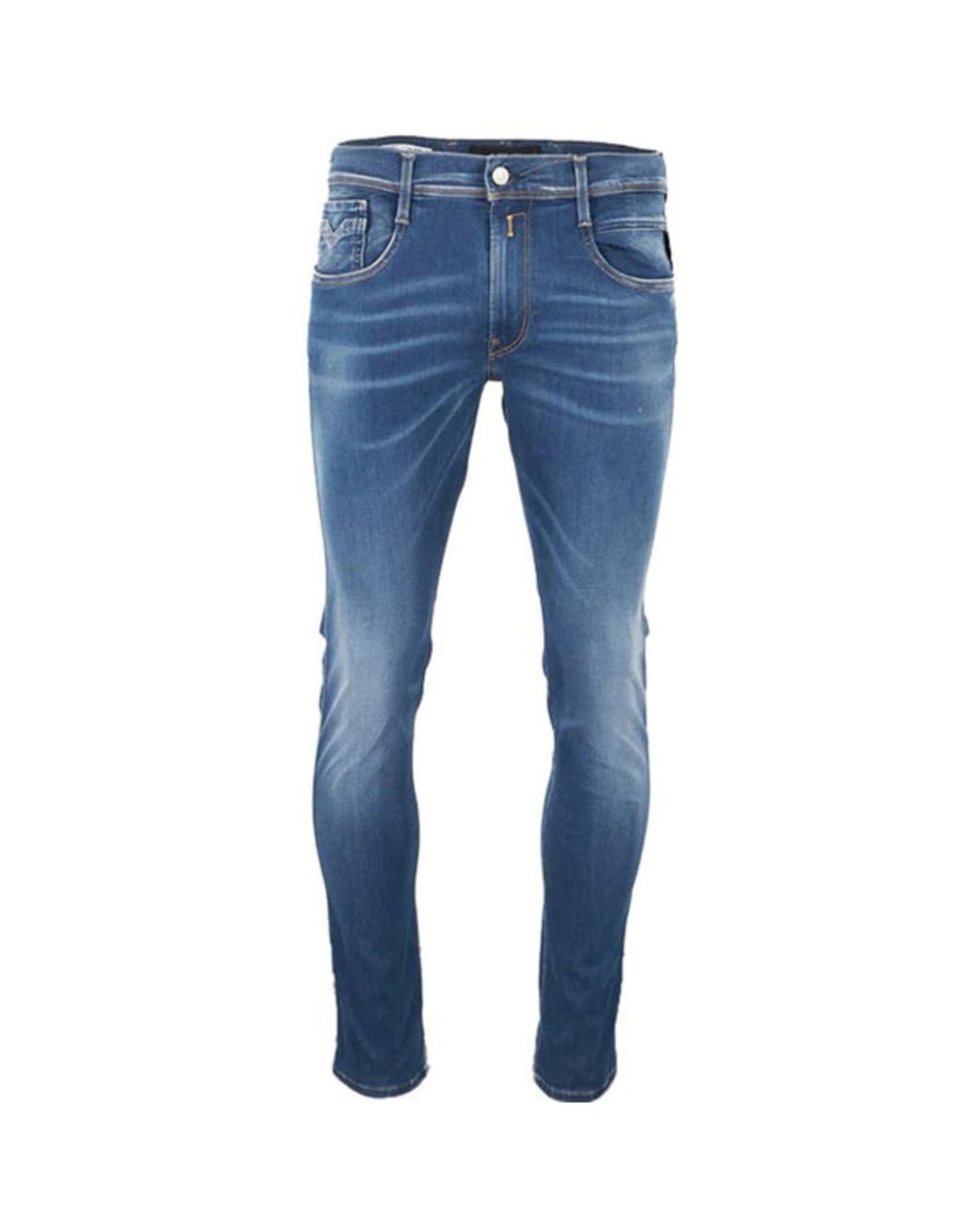 Replay Blue Logo Hyperflex S Jeans for Men | Lyst