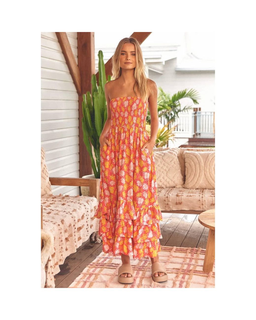 Jaase Terracotta Dream Print Samba Maxi Dress Lyst UK