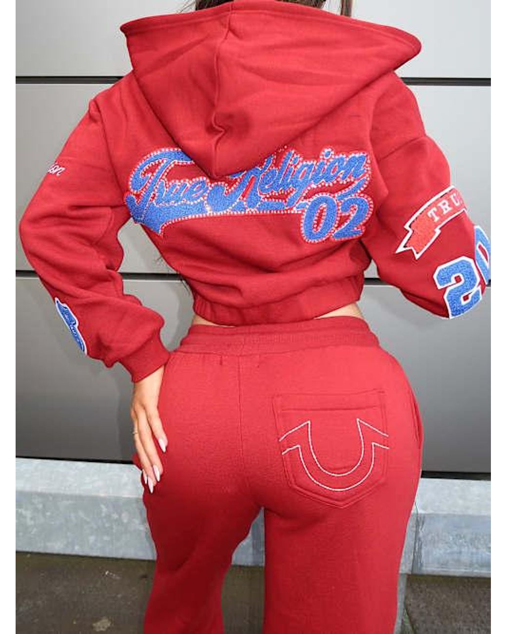 Red true religion hoodie women's best sale
