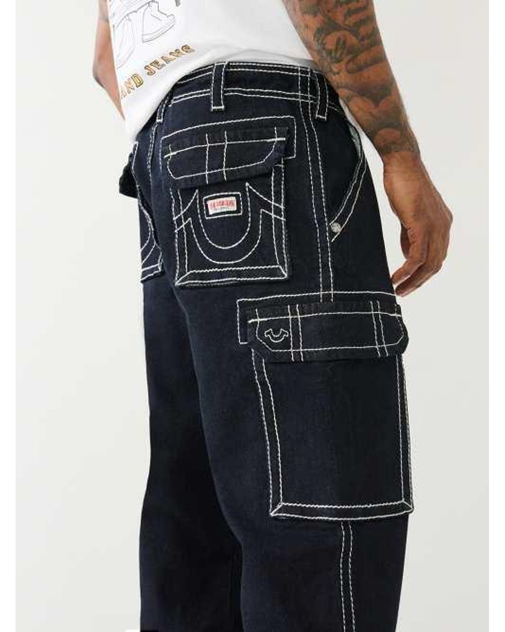 TRUE RELIGION BAGGY BIG T DENIM CARGO