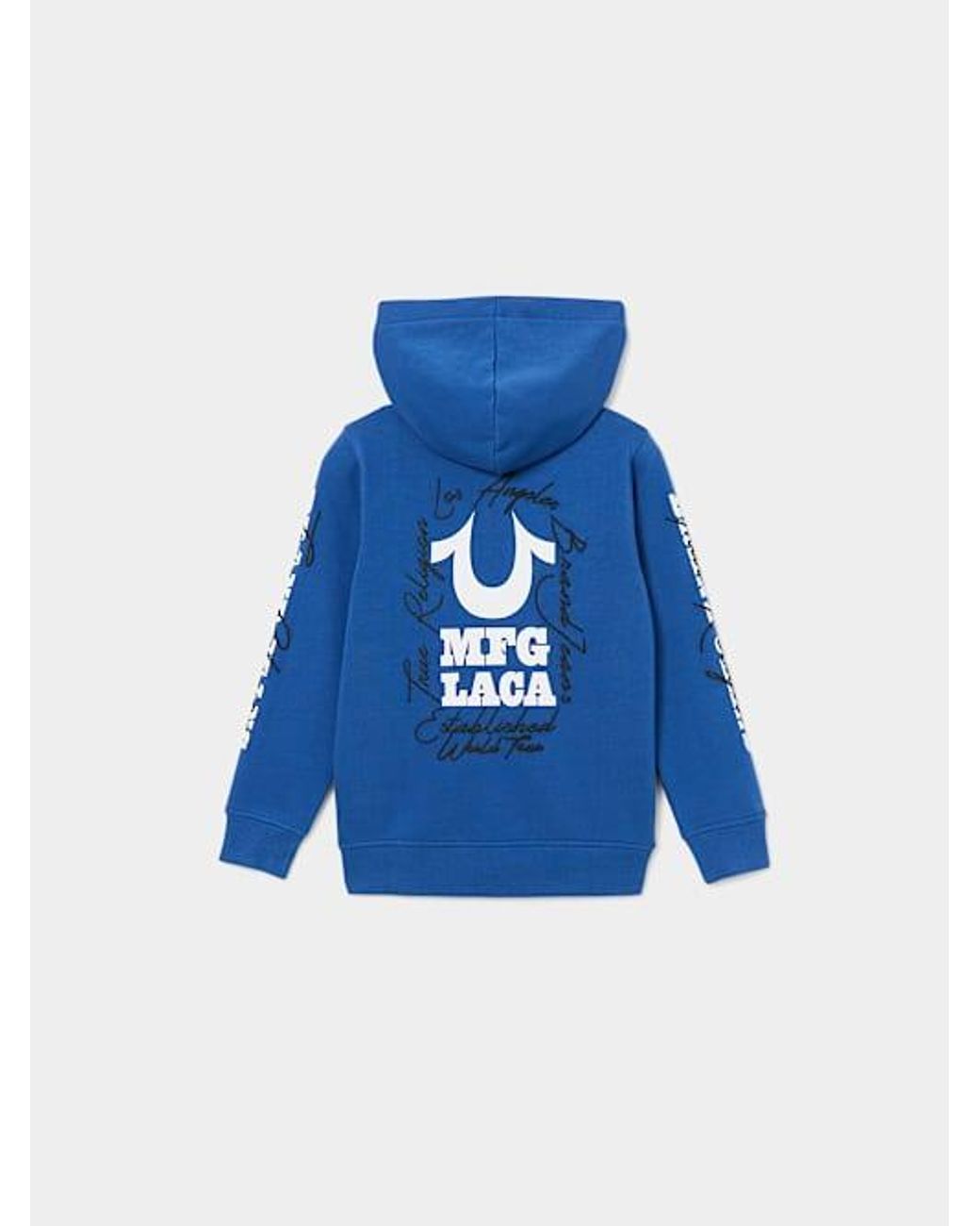 TRUE RELIGION Boys Horseshoe Logo Zip Hoodie in Blue for Men