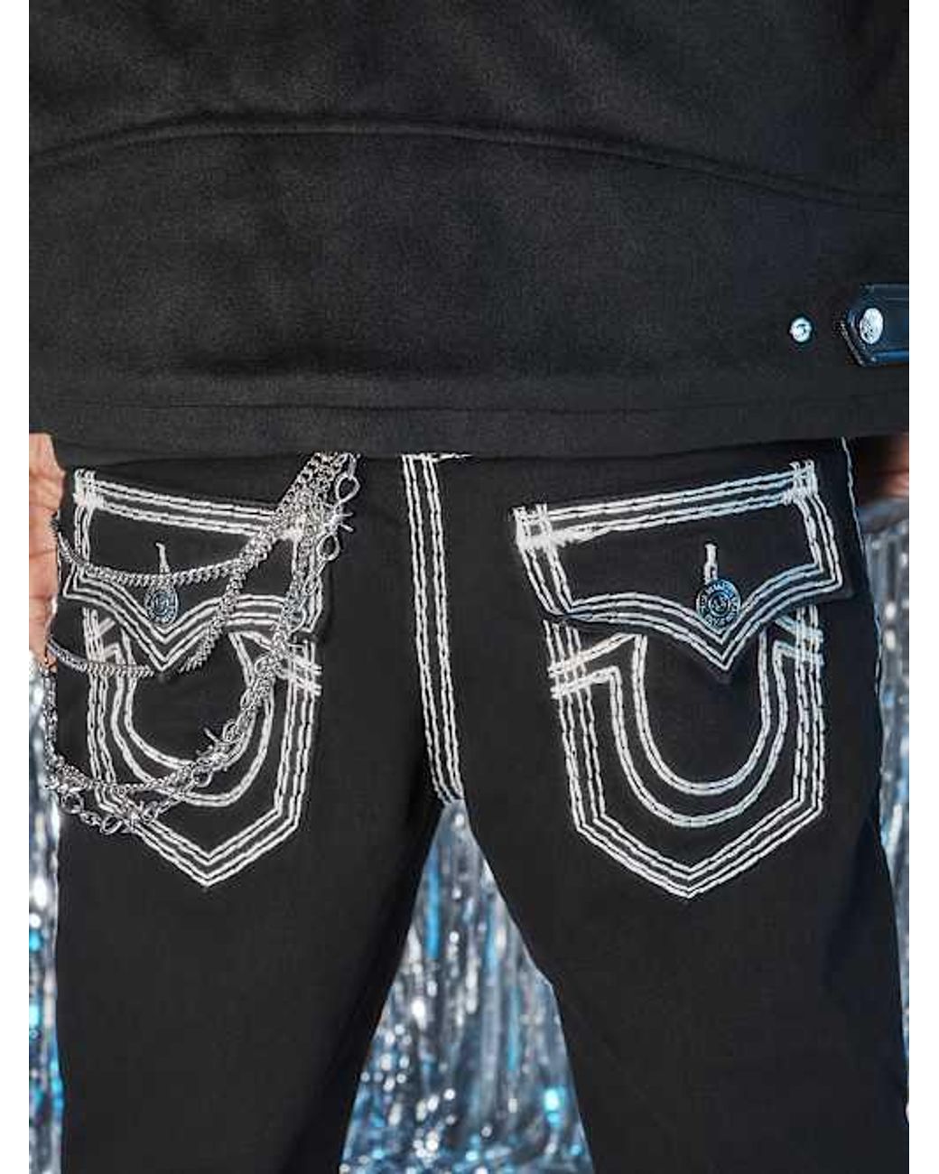 【希少】TRUE RELIGIONトゥルーレリジョンRICKY SUPER QT True Religion Ricky Super QT Body Rinse Black Straight Leg